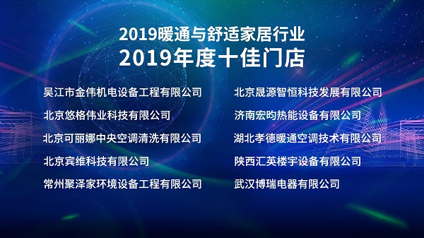 2019年度空调十佳门店 榜单揭晓