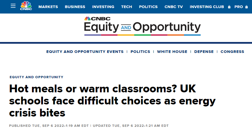热食还是供暖？英国陷入能源危机“泥潭” 学校恐面临二选一难题！