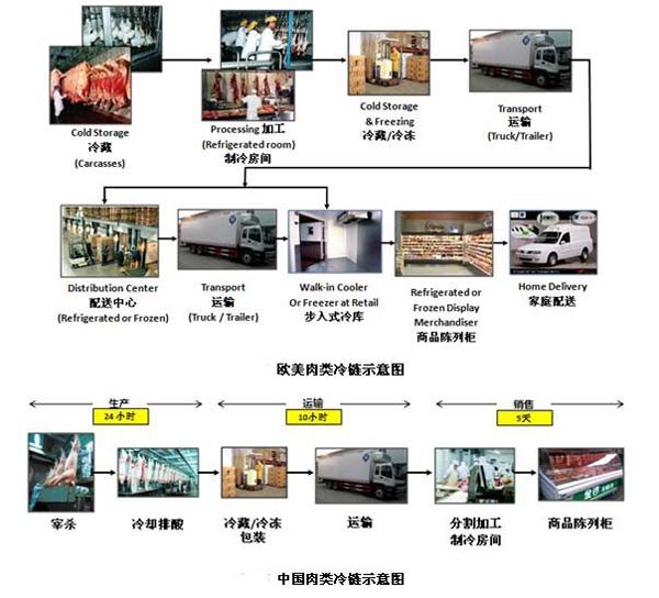 中国肉类冷链VS美国肉类冷链