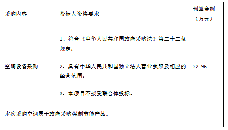 东昌府区花园路小学空调设备采购项目二次招标