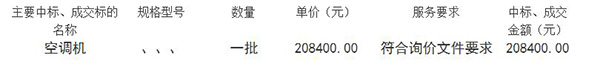 陆河县河城第二中学空调购置的中标、成交公告